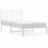 Estructura cama sin colchón con cabecero metal blanco