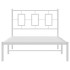Estructura cama sin colchón con cabecero metal blanco