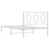 Estructura cama sin colchón con cabecero metal blanco