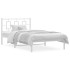 Estructura cama sin colchón con cabecero metal blanco