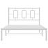 Estructura cama sin colchón con cabecero metal blanco