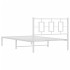 Estructura cama sin colchón con cabecero metal blanco