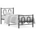Estructura cama sin colchón con estribo metal negro 80x200