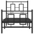 Estructura cama sin colchón con estribo metal negro 80x200