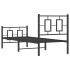 Estructura cama sin colchón con estribo metal negro 80x200