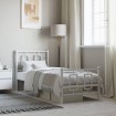 Estructura cama sin colchón con estribo metal blanco 80x200 cm