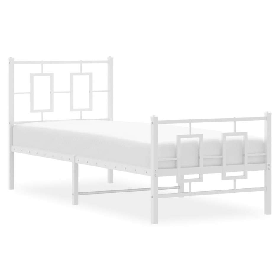 Estructura cama sin colchón con estribo metal blanco 80x200