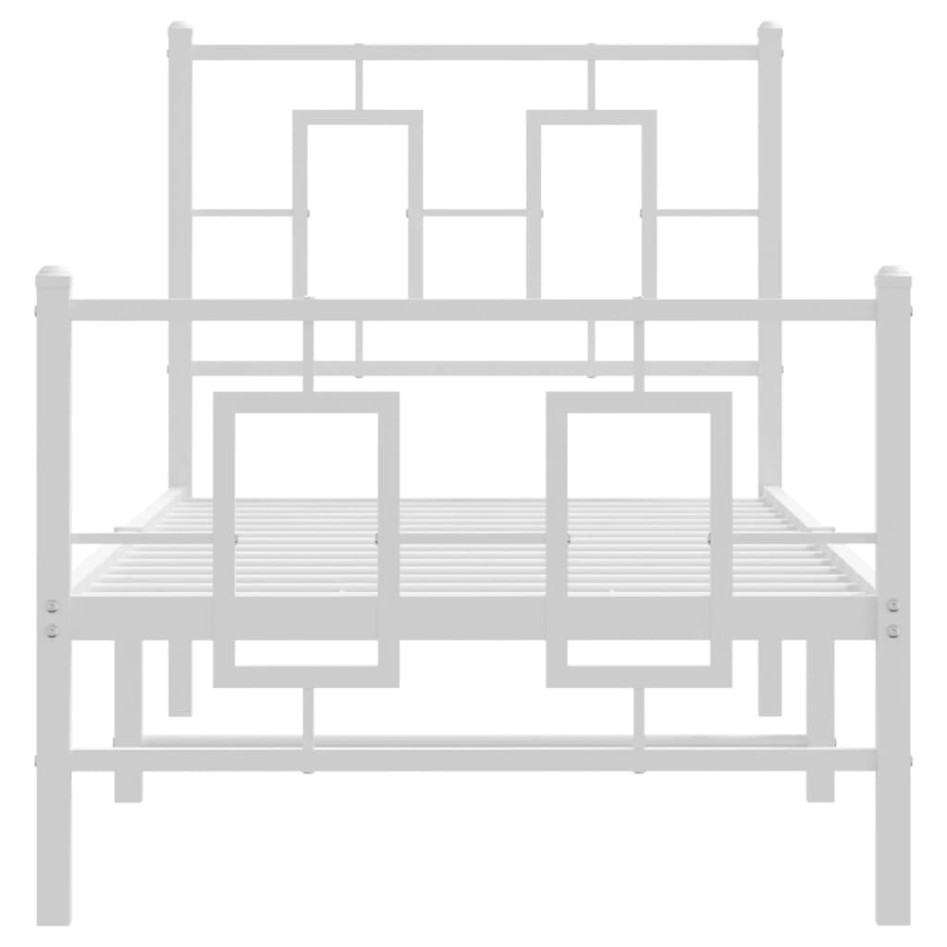 Estructura cama sin colchón con estribo metal blanco 80x200