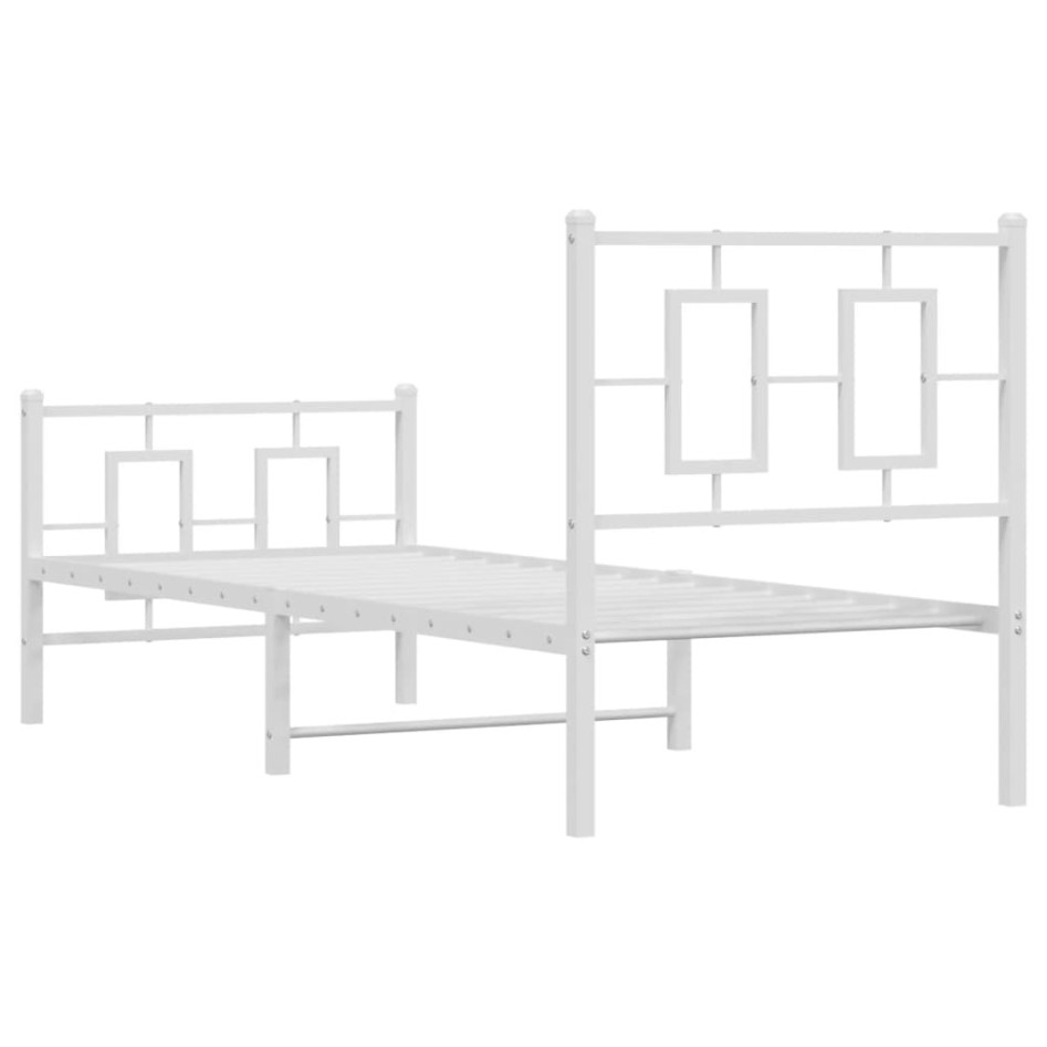 Estructura cama sin colchón con estribo metal blanco 80x200