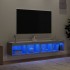 Muebles de TV con luces LED 2 uds gris Sonoma 80x30x30