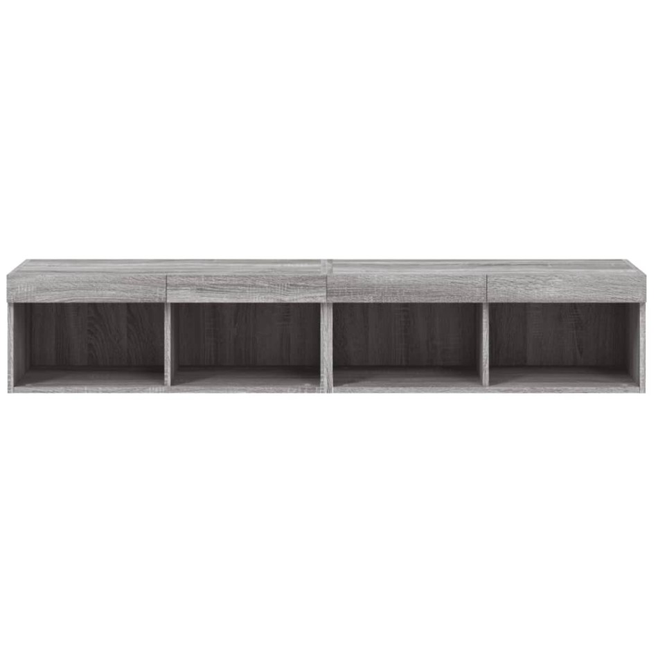 Muebles de TV con luces LED 2 uds gris Sonoma 80x30x30