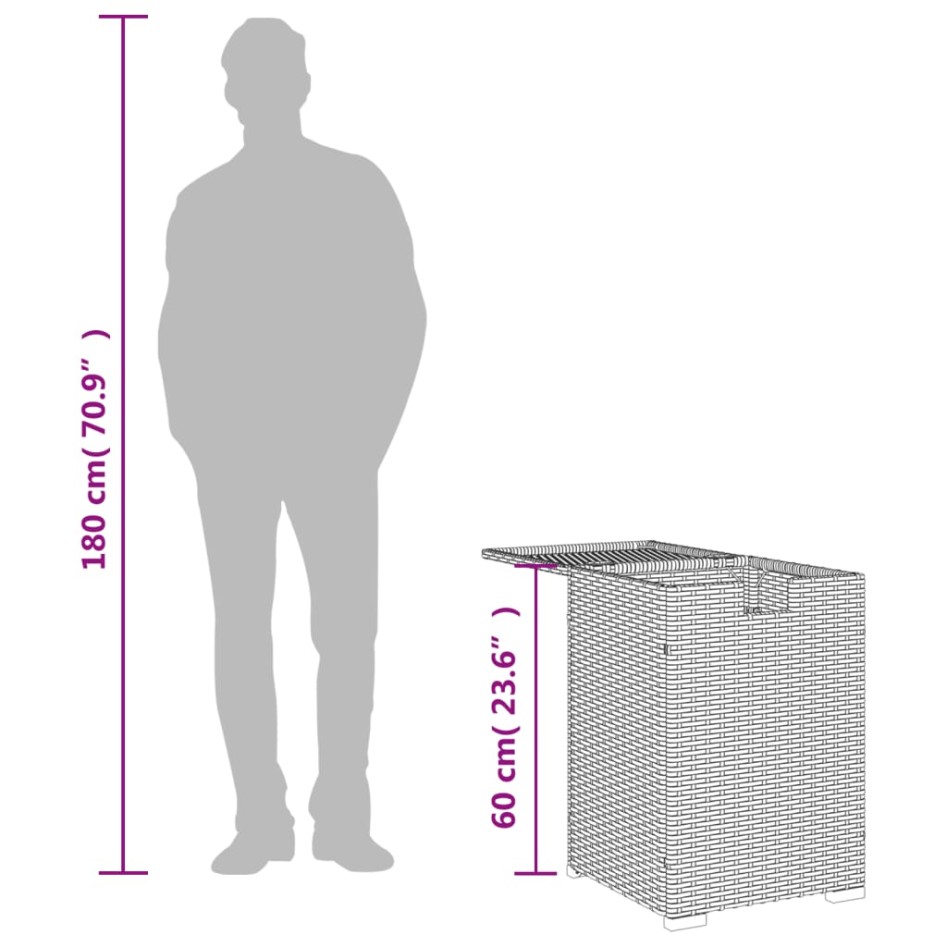 Mesa cubierta para bombona de propano ratán marrón 40x40x60