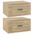 Mesitas de noche de pared 2 uds color roble Sonoma 50x36x25