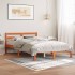 Cama sin colchón madera maciza de pino marrón cera 140x200
