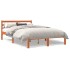 Cama sin colchón madera maciza de pino marrón cera 140x200
