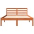 Cama sin colchón madera maciza de pino marrón cera 140x200