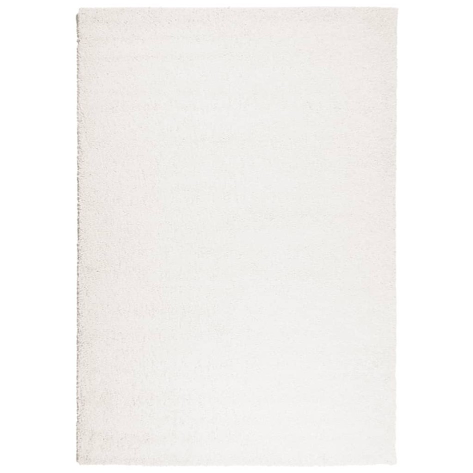 Alfombra de pelo largo moderna crema 140x200