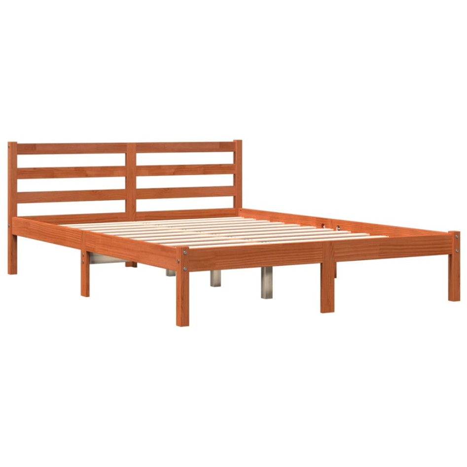 Estructura de cama sin colchón madera maciza marrón 120x190