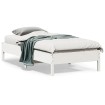 Estructura de cama sin colchón madera maciza blanca 75x190 cm