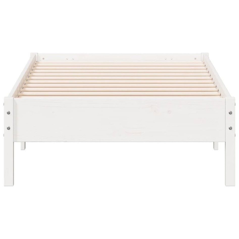 Estructura de cama sin colchón madera maciza blanca 75x190