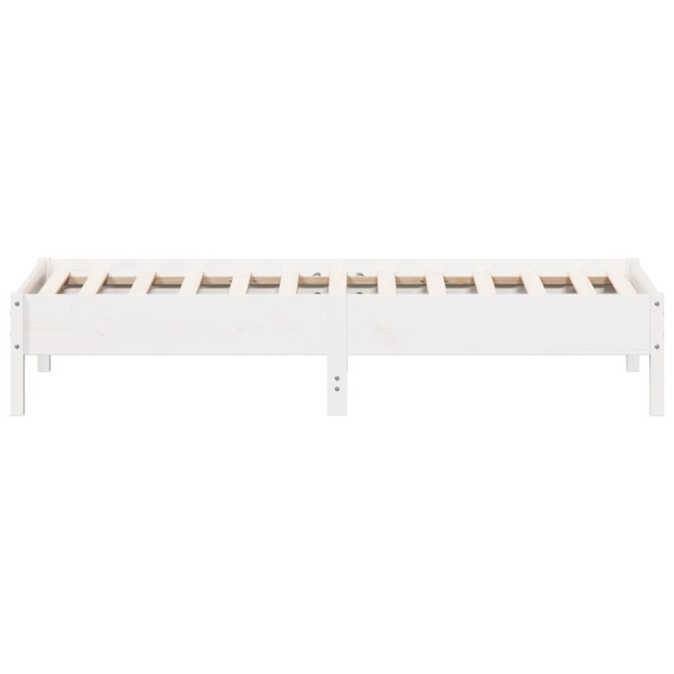 Estructura de cama sin colchón madera maciza blanca 75x190