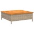 Mesa de jardín ratán y madera de acacia beige 70x70x25
