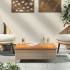 Mesa de jardín ratán y madera de acacia beige 70x70x25