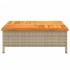 Mesa de jardín ratán y madera de acacia beige 70x70x25