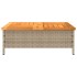 Mesa de jardín ratán y madera de acacia beige 70x70x25