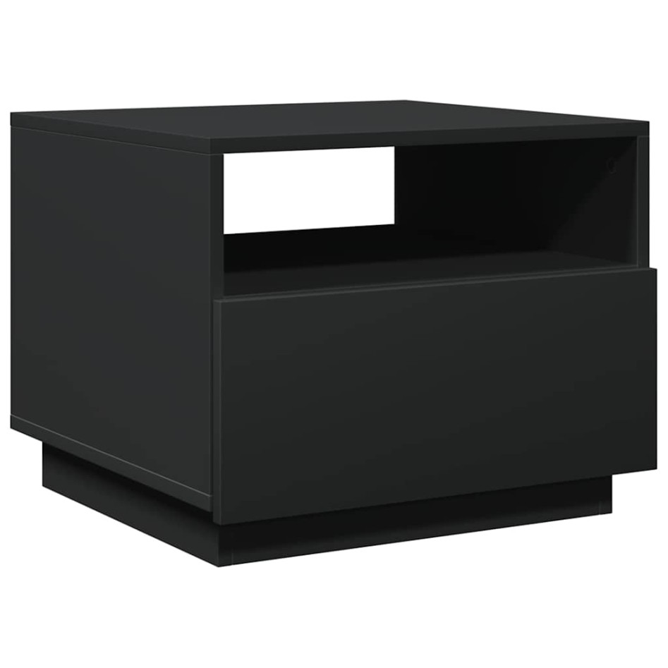 Mesa de centro con luces LED negro 50x49x40
