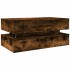 Mesa de centro con luces LED roble ahumado 90x50x40