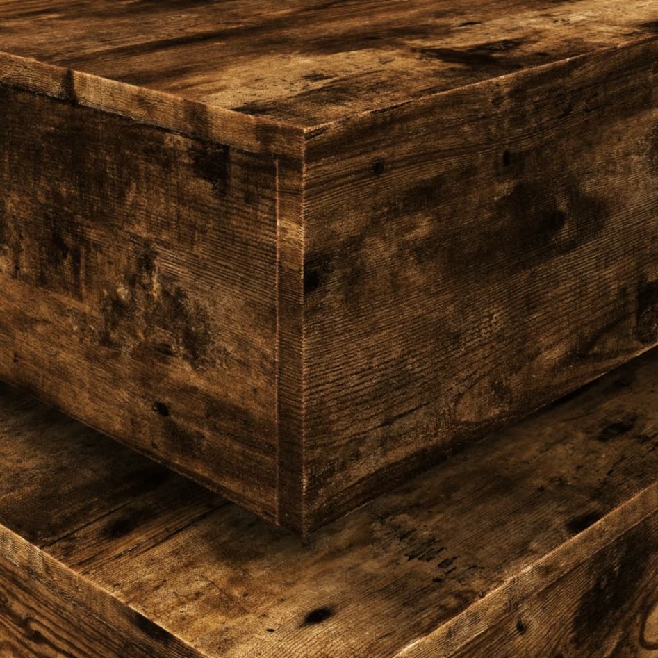 Mesa de centro con luces LED roble ahumado 90x50x40