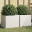 Jardineras 2 unidades acero blanco 32x30x29 cm