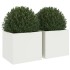 Jardineras 2 unidades acero blanco 32x30x29