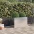 Jardinera de acero inoxidable plateado 62x40x39
