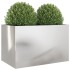 Jardinera de acero inoxidable plateado 62x40x39