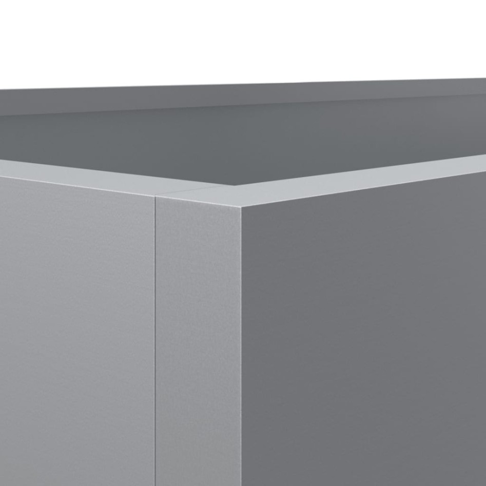 Jardinera de acero galvanizado plateado 62x40x39