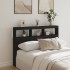Cabecero de cama con LED negro 140x17x102