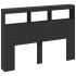 Cabecero de cama con LED negro 140x17x102