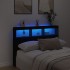 Cabecero de cama con LED negro 140x17x102