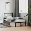 Estructura cama sin colchón con cabecero metal negro 80x200 cm