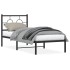 Estructura cama sin colchón con cabecero metal negro 80x200