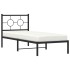 Estructura cama sin colchón con cabecero metal negro 80x200
