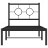 Estructura cama sin colchón con cabecero metal negro 80x200