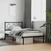 Estructura cama sin colchón con cabecero metal negro 100x190 cm