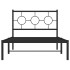 Estructura cama sin colchón con cabecero metal negro 100x190