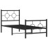 Estructura cama sin colchón con estribo metal negro 75x190