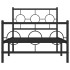 Estructura cama sin colchón con estribo metal negro 90x190