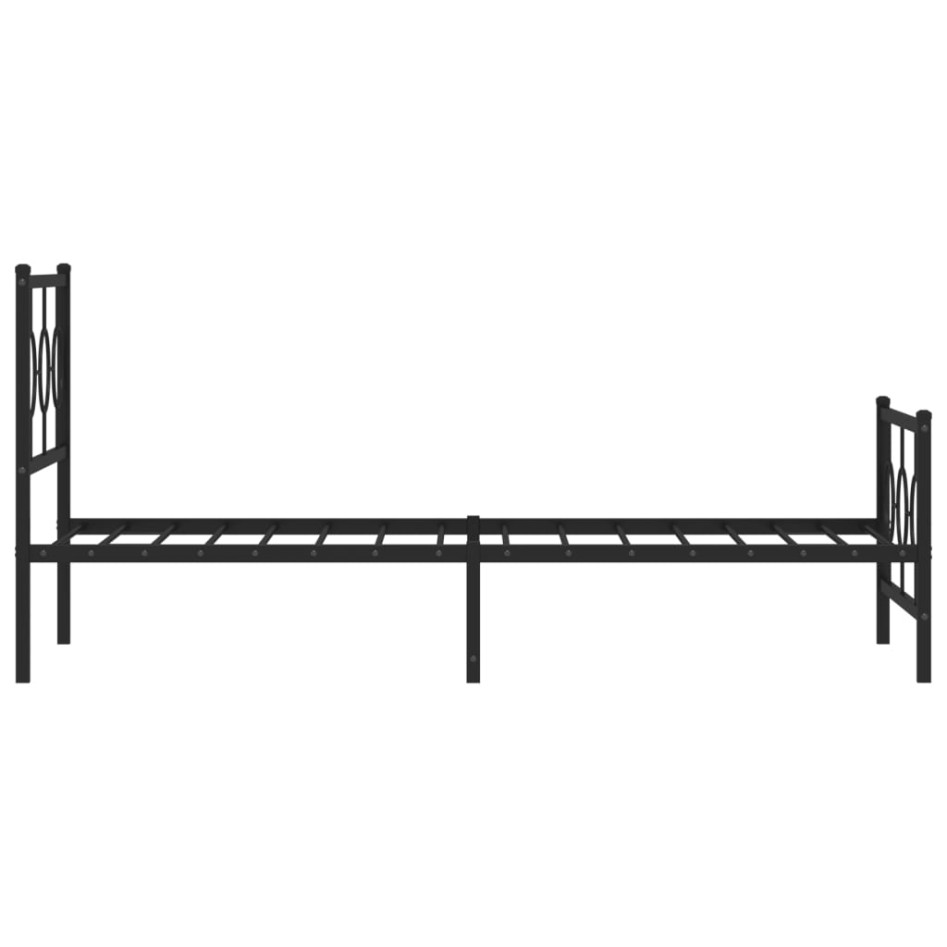 Estructura cama sin colchón con estribo metal negro 90x190