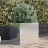 Jardinera de acero inoxidable plateado 49x47x46